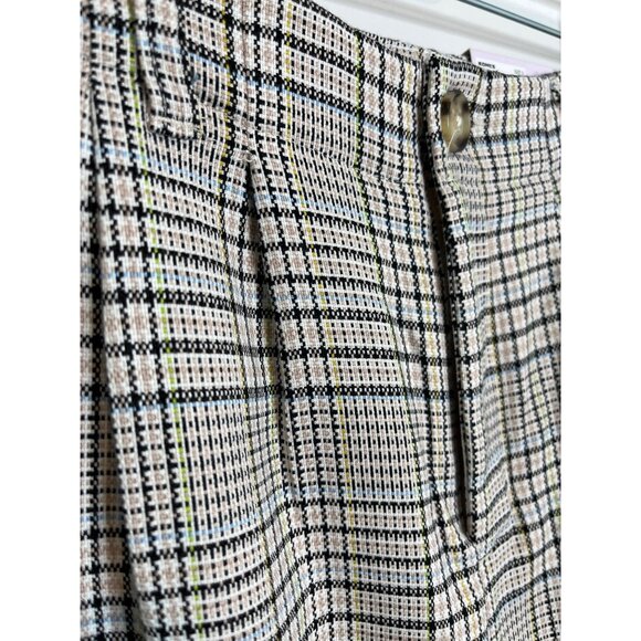 SO Wide Leg Pants Women’s 3 High Rise Plaid Tan Black Work Casual - Picture 8 of 8
